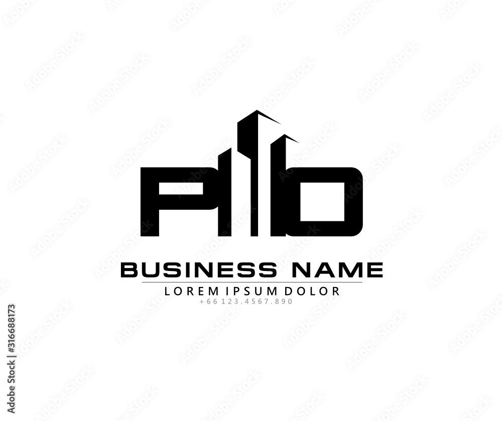 P O PO Initial building logo concept P O PO Initial building logo concept