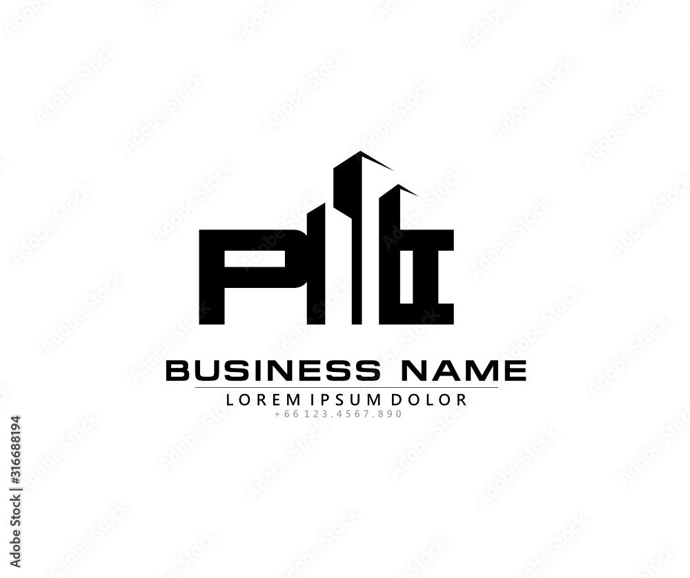 P I PI Initial building logo concept