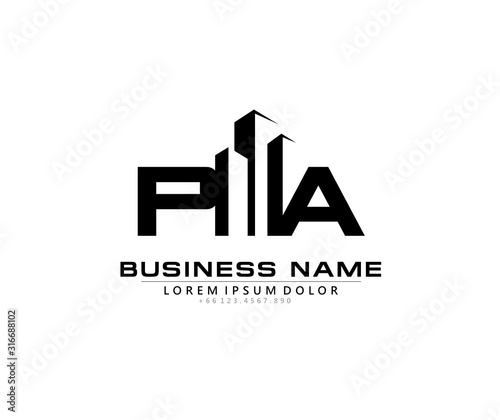 P A PA Initial building logo concept