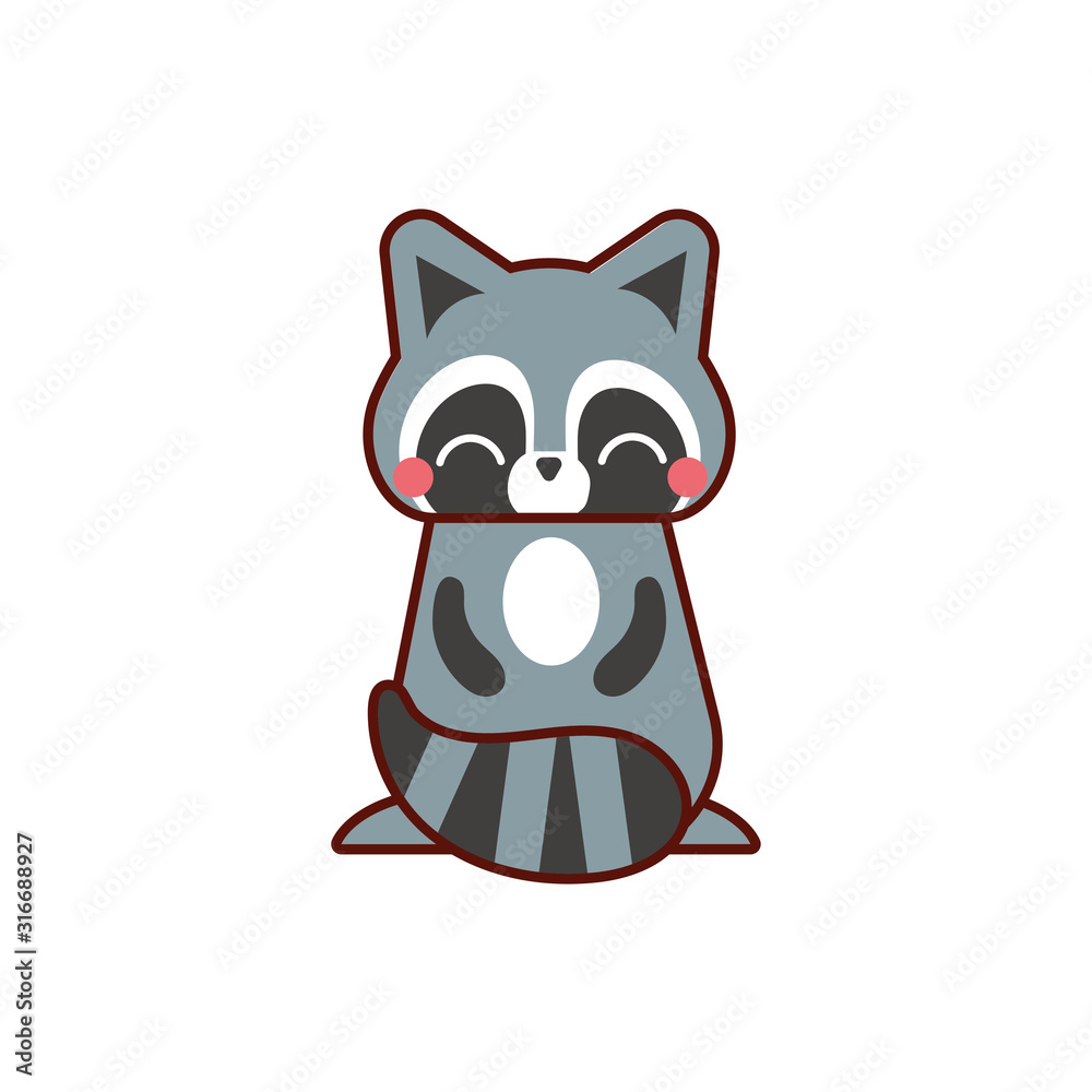 Fototapeta premium cute raccoon animal comic character