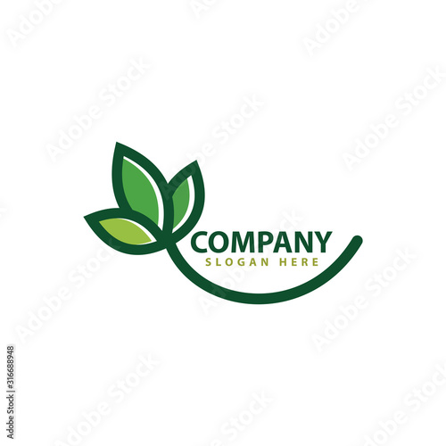 eco green logo template design vector icon illustration