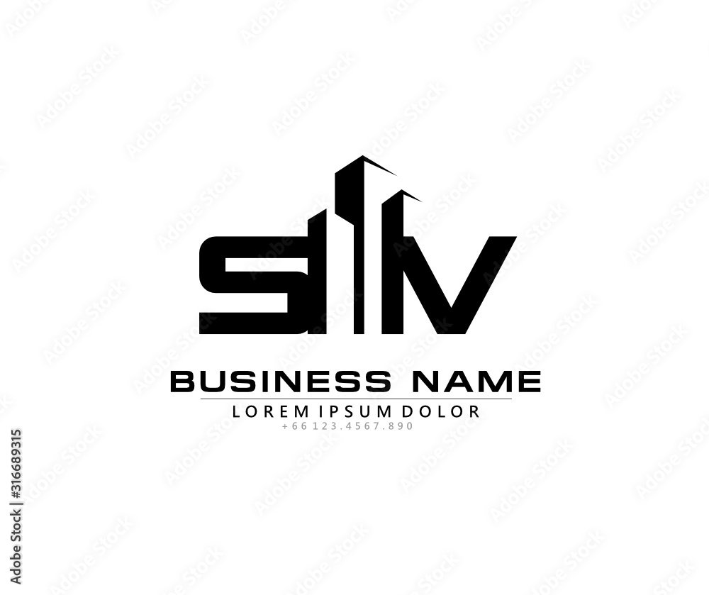 S V SV Initial building logo concept S V SV Initial building logo concept