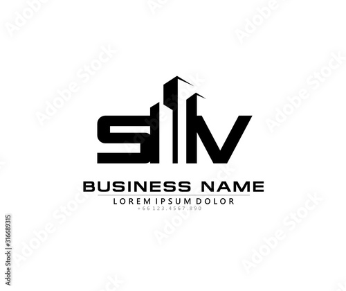 S V SV Initial building logo concept