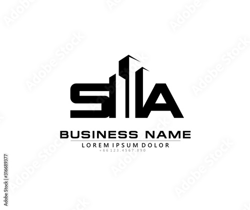 S A SA Initial building logo concept