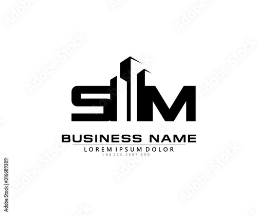 S M SM Initial building logo concept