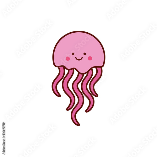 cute jellyfish animal comic character