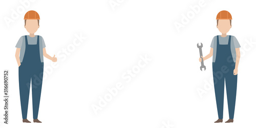 Repair shop banner with copy space. Vector illustration.