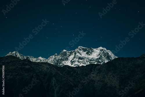 Mountains in winter, Uttarakhand, India