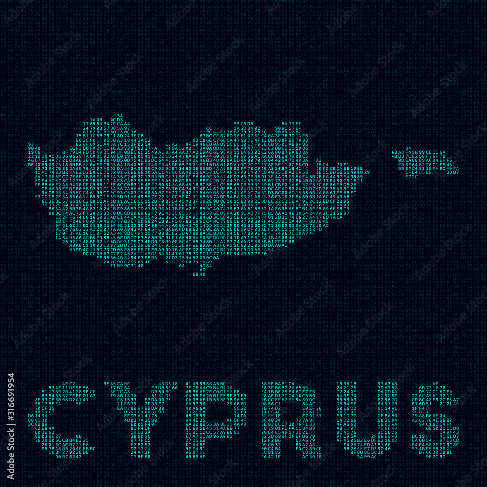 Cyprus tech map. Country symbol in digital style. Cyber map of Cyprus with country name. Amazing vector illustration.