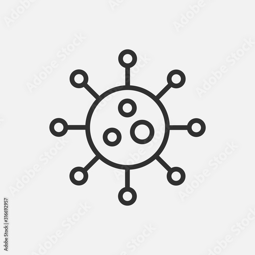 Microbe, bacterium icon isolated on white background. Vector illustration.