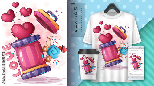 Love snail poster and merchandising