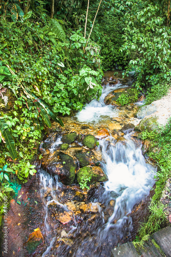 One of the many streams that flow into Urubamba River near to  Machu Picchu , Peru.