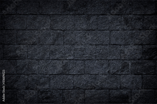 Black stone brick wall texture dark wall texture abstract background