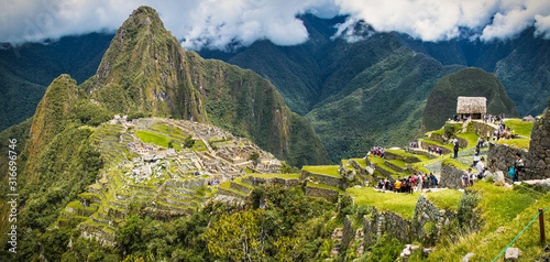 Panoramic view on Ancient city of Machu Picchu in Peru.