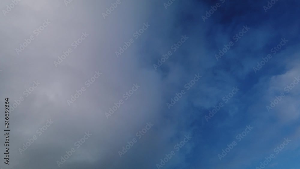 Streaming cumulus and nimbus clouds moving from top to bottom and right to left, hyperlapse, time lapse Streaming cumulus and nimbus clouds moving from top to bottom and right to left, hyperlapse, time lapse