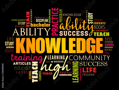 KNOWLEDGE word cloud collage, education concept background