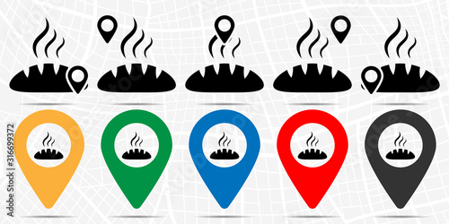 bread, hot, loaf icon in location set. Simple glyph, flat illustration element of Food theme icons