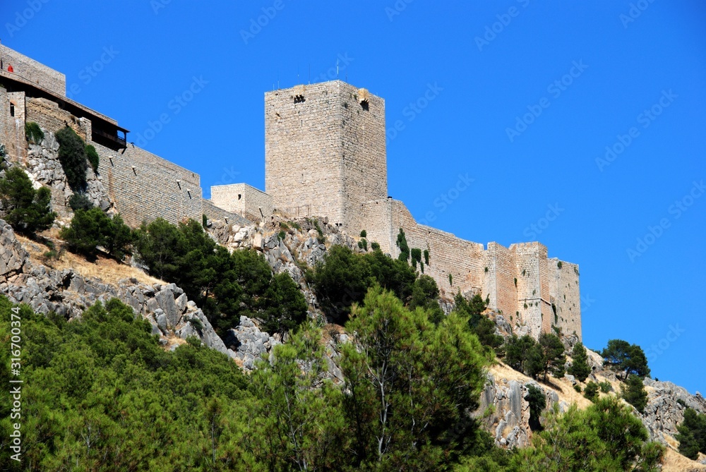 View of Santa Catalina castle which overlooks the city, Jaen, Spain.