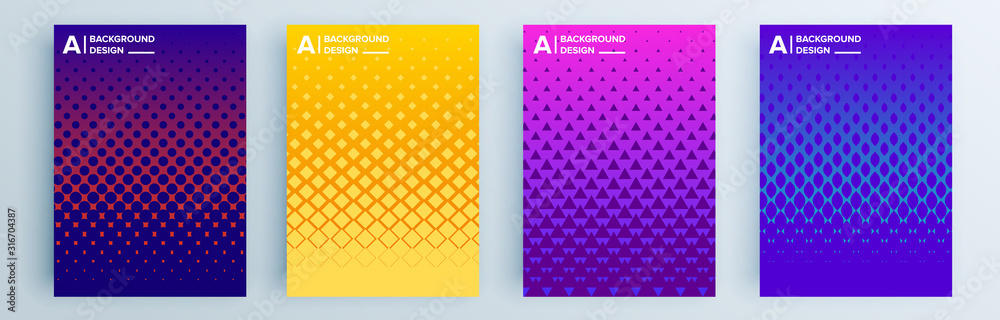 Modern abstract covers set, minimal covers design. Colorful geometric background, vector illustration.