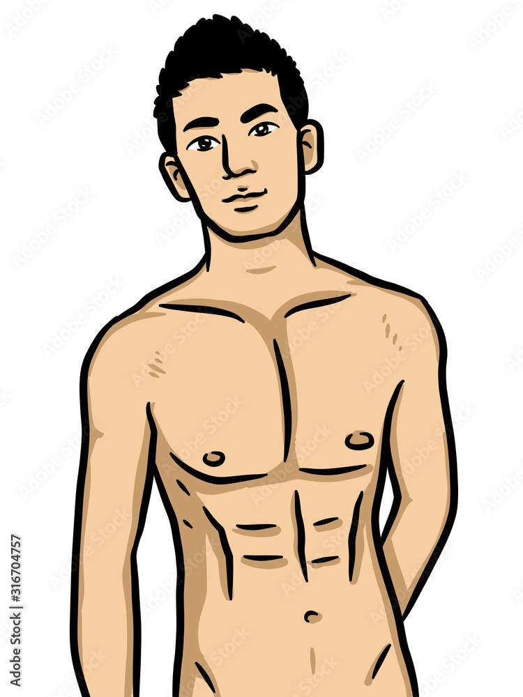 cartoon sexy man on white background cartoon sexy man on white background