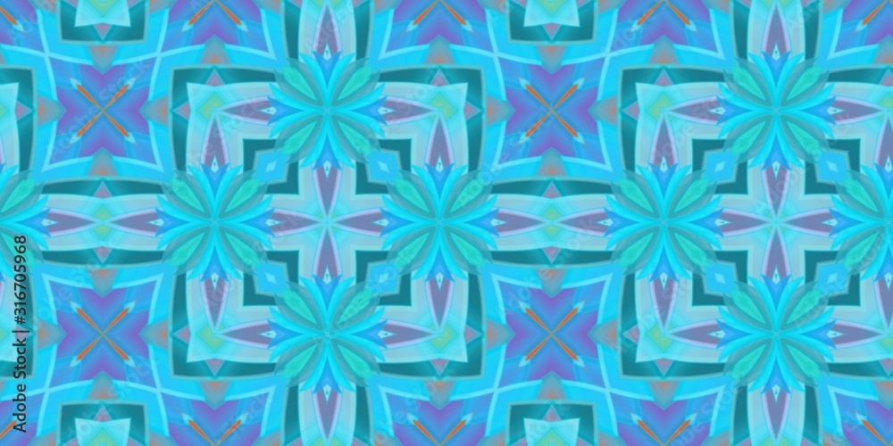 seamless pattern blue flower