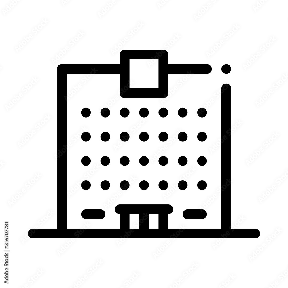 Skyscraper House Icon Vector. Outline Skyscraper House Sign. Isolated Contour Symbol Illustration