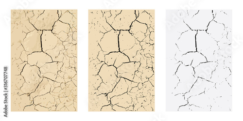 Vector Wall Cracks or Fracture Surface Effect