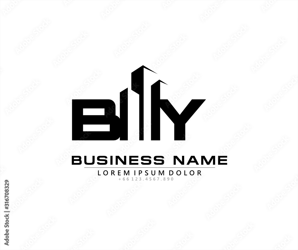 B Y BY Initial building logo concept