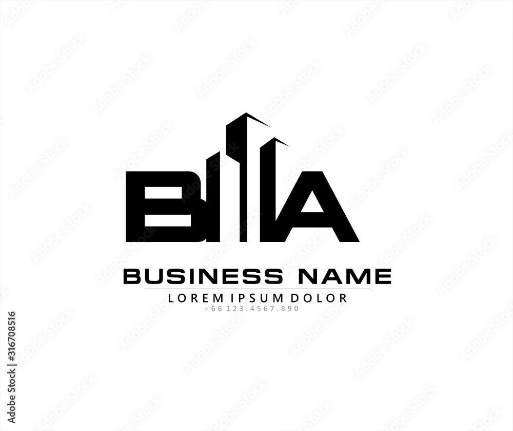 B A BA Initial building logo concept