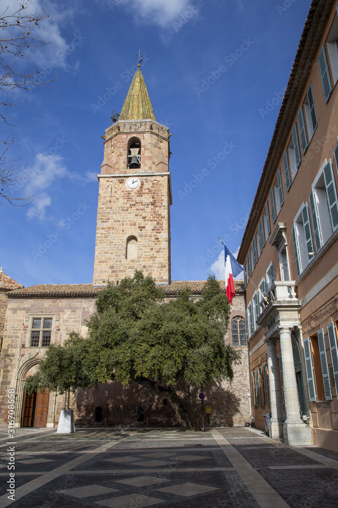 The cathedral in the ancient french town of Frejus in the south of France