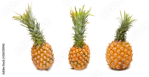Ripe pineapple isolated on a white background.