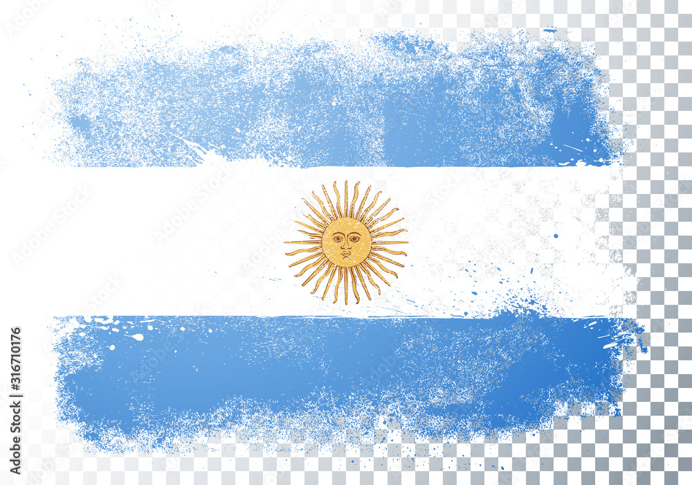 Vector Illustration Abstract Grunge Flag Of Argentina - obrazy, fototapety, plakaty 