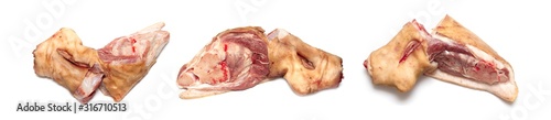 pork knuckle meat on white background