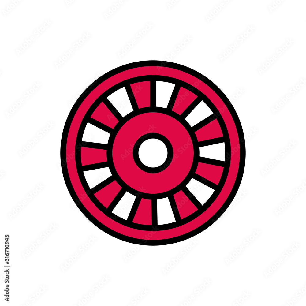 roulette wheel casino isolated icon