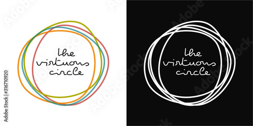 Four colorful rings for Circle Company Logo Design. Creative vector illustration of hand drawning abstract circles. Business, Association, Alliance, Unity, Teamwork. 