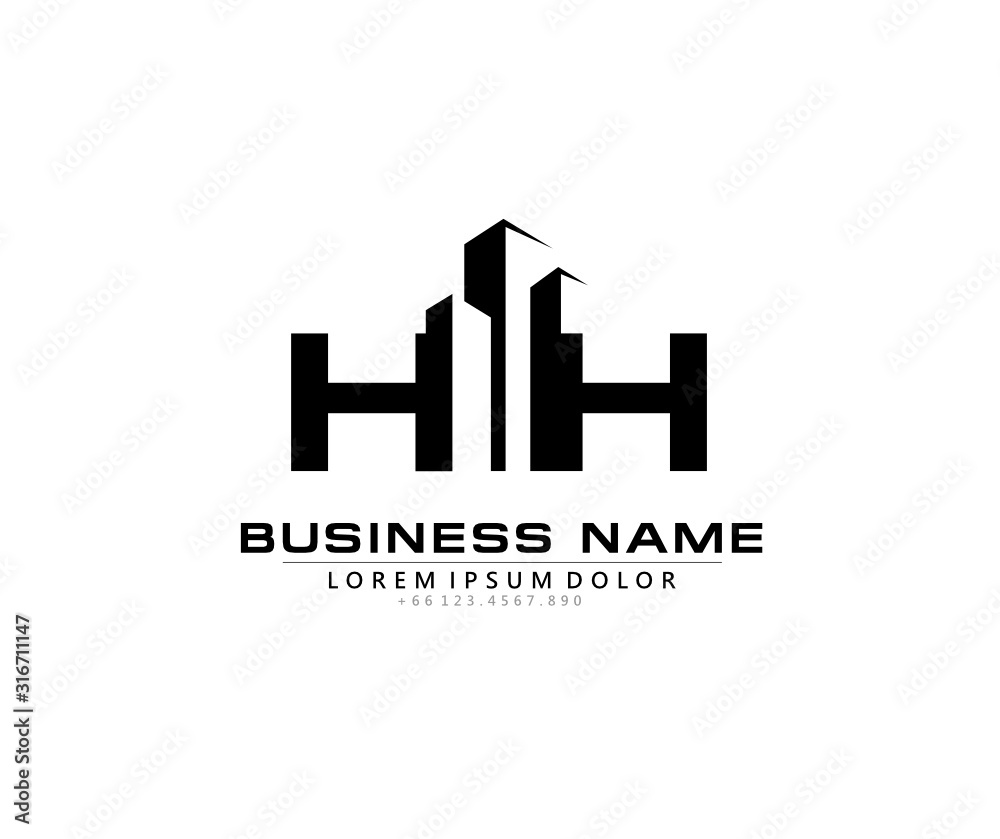 H HH Initial building logo concept