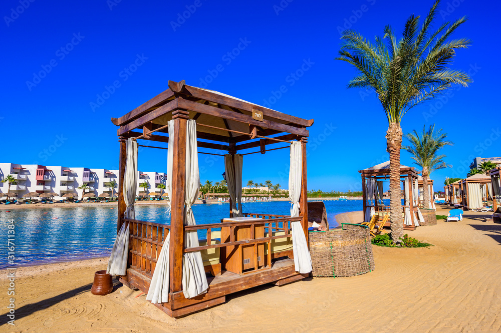 Relaxing at beach at white beach - travel destination for vacation - Hurghada, Red Sea, Egypt