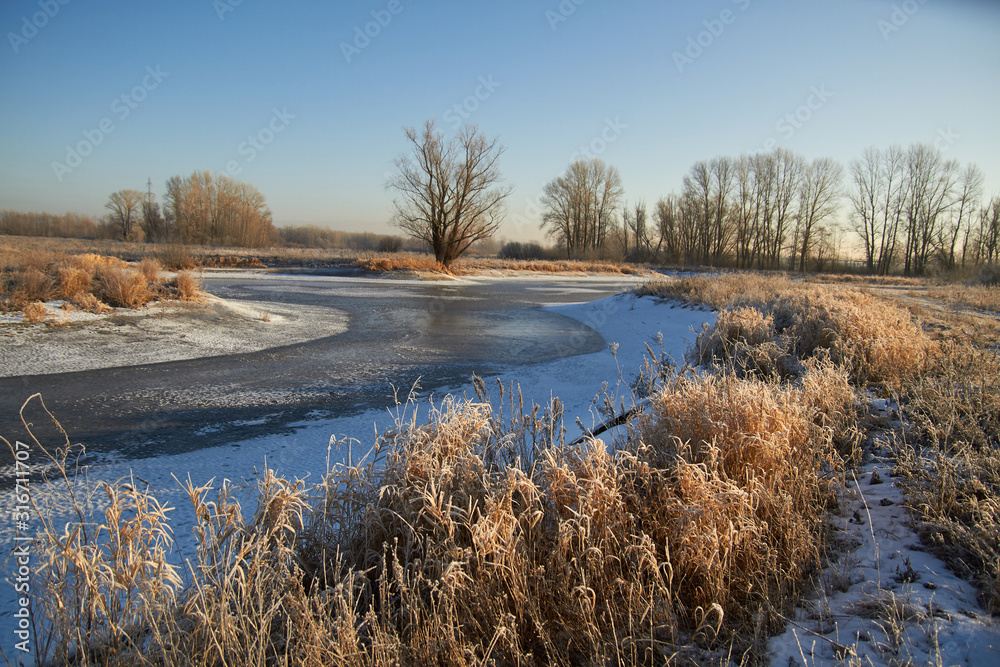 In winter, the trees are covered with fresh snow, In winter, the trees are covered with fresh snow,
