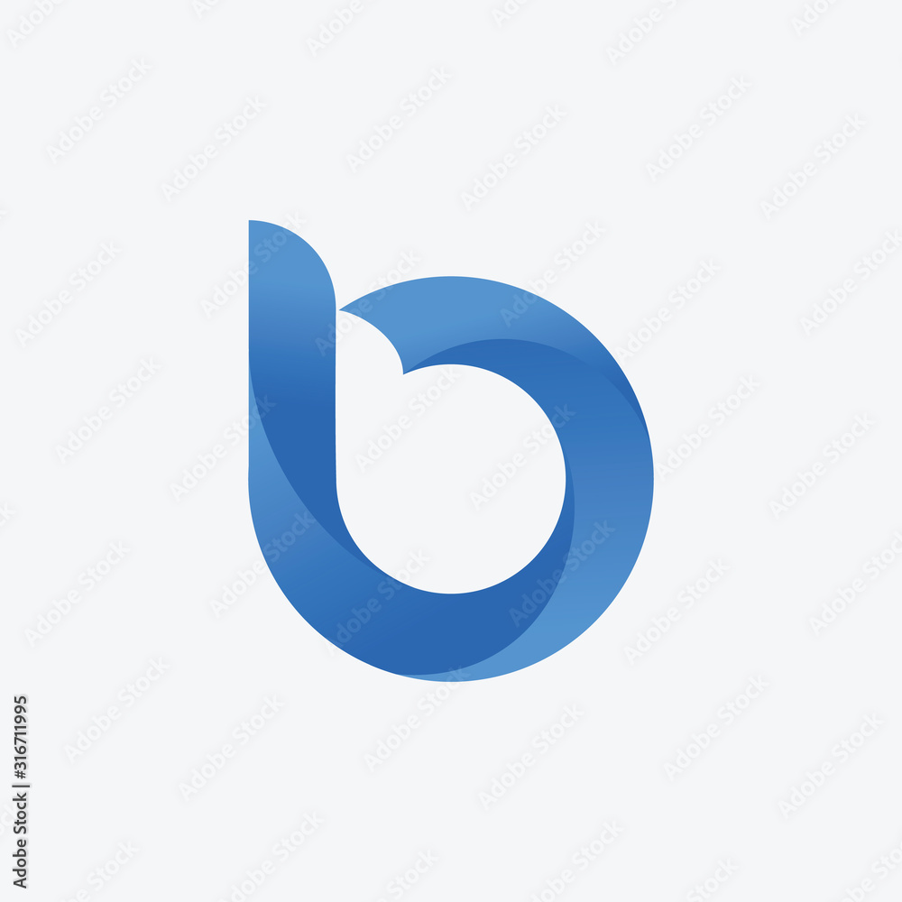 logo letter B with ribbon swoosh wave. The logo can be used for business consulting and financial companies. Technology digital concept. - vector logo letter B with ribbon swoosh wave. The logo can be used for business consulting and financial companies. Technology digital concept. - vector