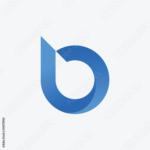 Free Download logo letter B with ribbon swoosh wave. The logo can be used for business consulting and financial companies. Technology digital concept. - vector - GFXLoad