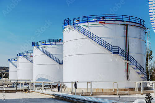 Fotografija Picture of oil tanks at refinery. Sunny day.