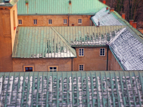 solar panels on the roof diorama