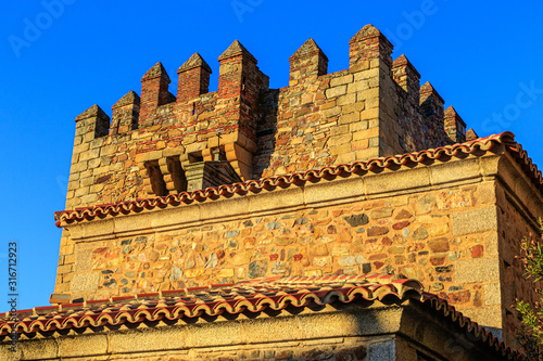 Wehrturm des Ermita de la Paz in Cacerres, Andalusien / Detailaufnahme, photo