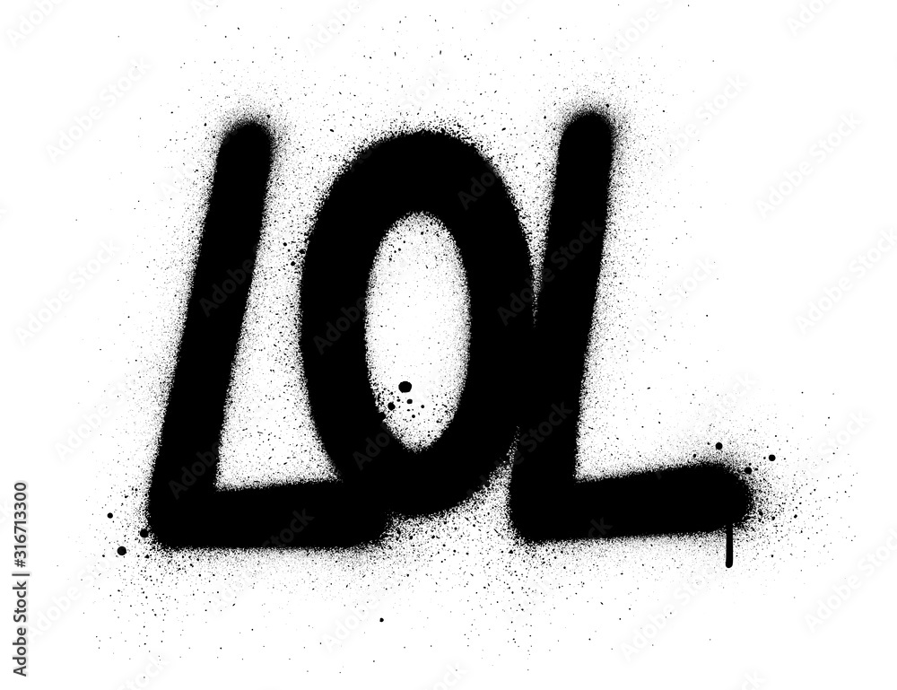 Vettoriale Stock graffiti lol abbreviation sprayed in black over white |  Adobe Stock