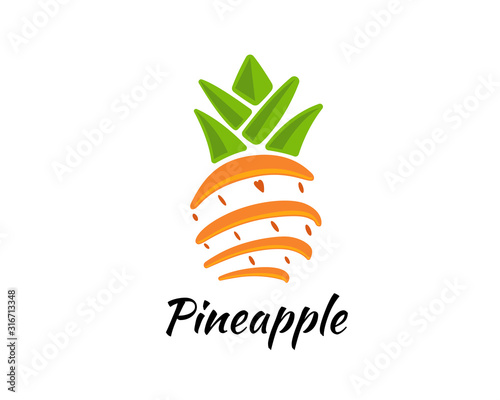 Simple abstract pineapple logo design inspiration
