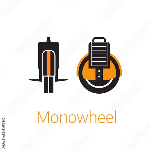 Monowheel Alternative City Transport Icon in Outline Design