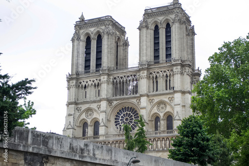 Notre Dame Cathedral in the center of Paris. Close up. © vitusia