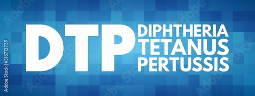 DTP - Diphtheria Tetanus Pertussis acronym, medical concept background