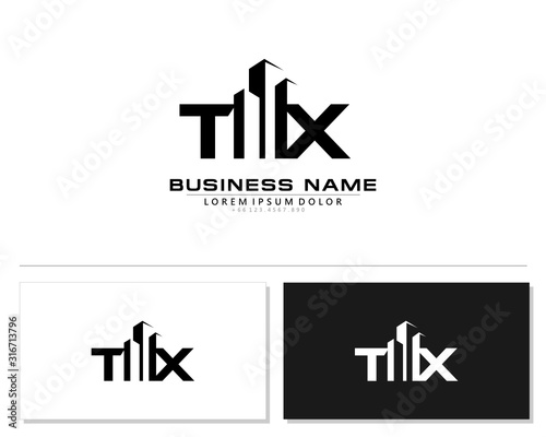 T X TX Initial building logo concept
