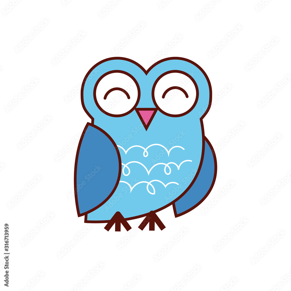 cute owl animal comic character